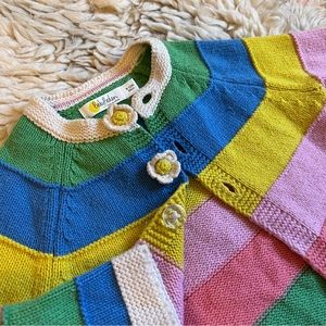 Baby Boden cardigan with flower detail, Size 9-12mo.